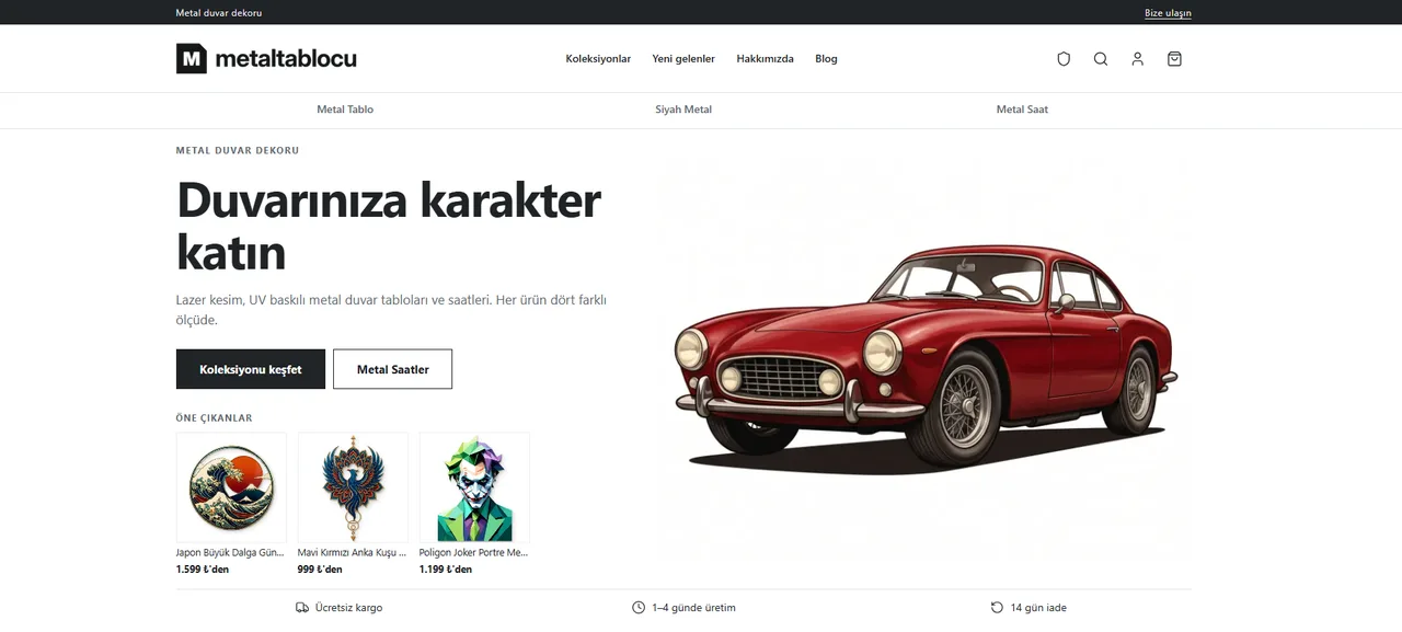 Metaltablocu ana sayfa görünümü